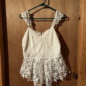 Nicole Miller White Lace Blouse